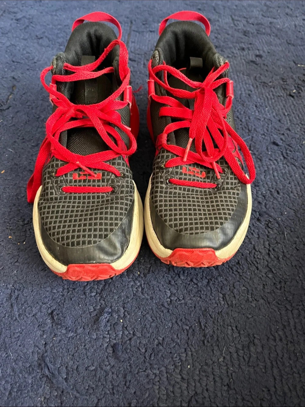 Nike Black & Red Basketball Sneakers with White Swoosh